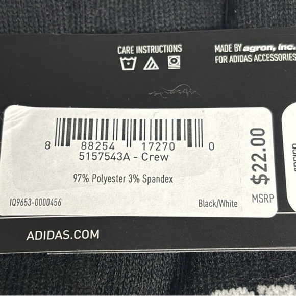 New Adidas Socks Women’s 6 Pair Black Cushioned Aeroready Crew Casual Activewear - Picture 11 of 13